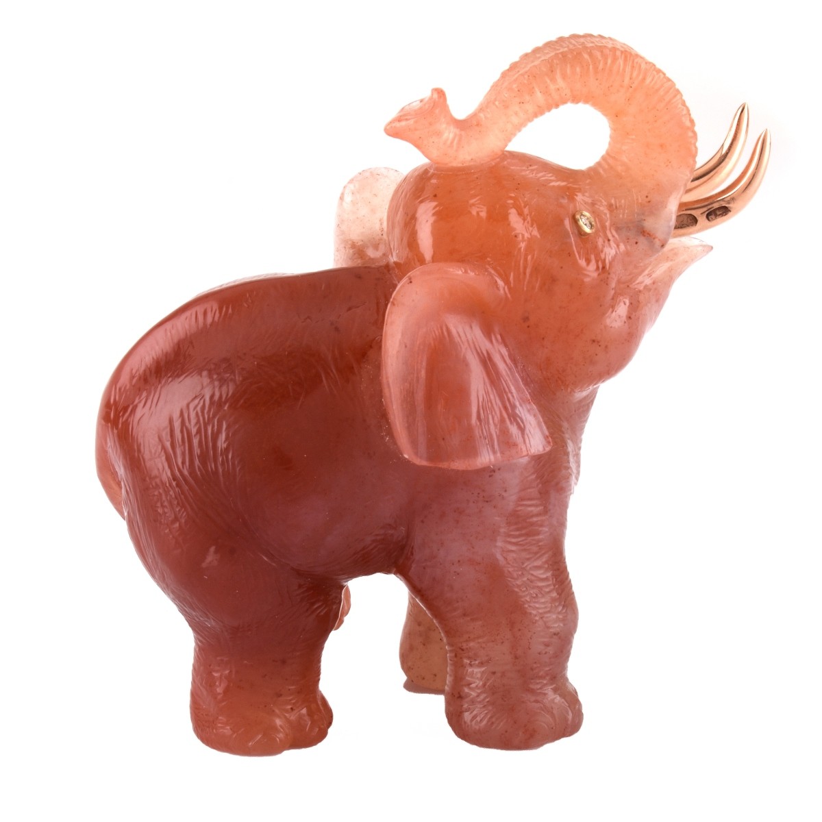 Russian Faberge Rose Agate Elephant