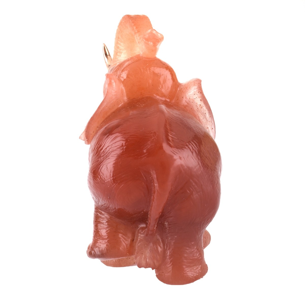 Russian Faberge Rose Agate Elephant