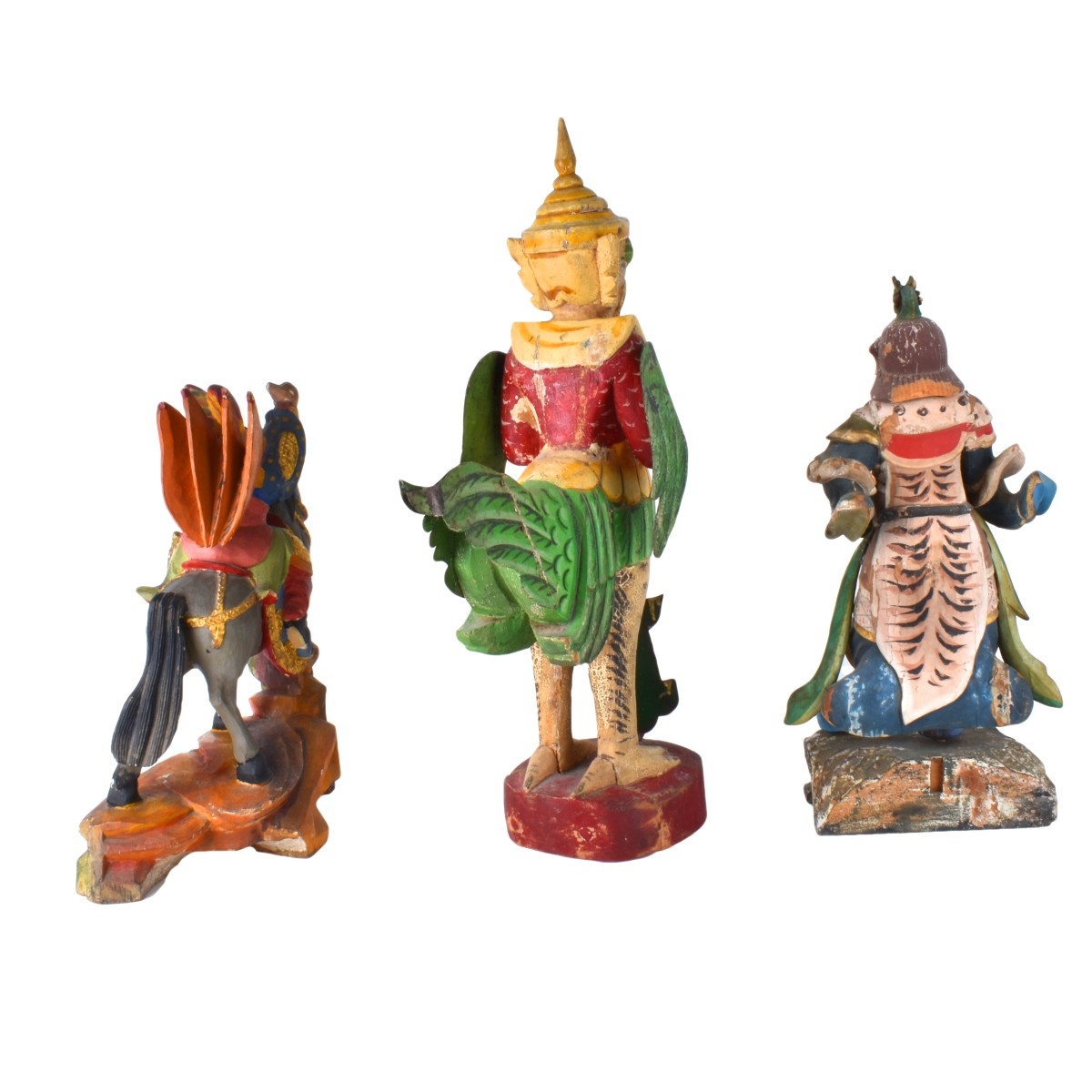 Three Wood Carved Figurines