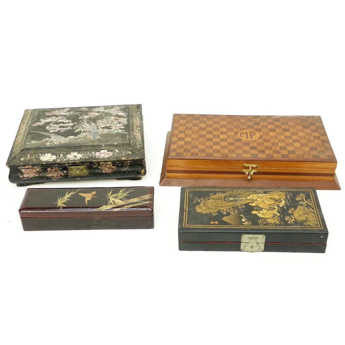 Four Vintage Wooden Boxes