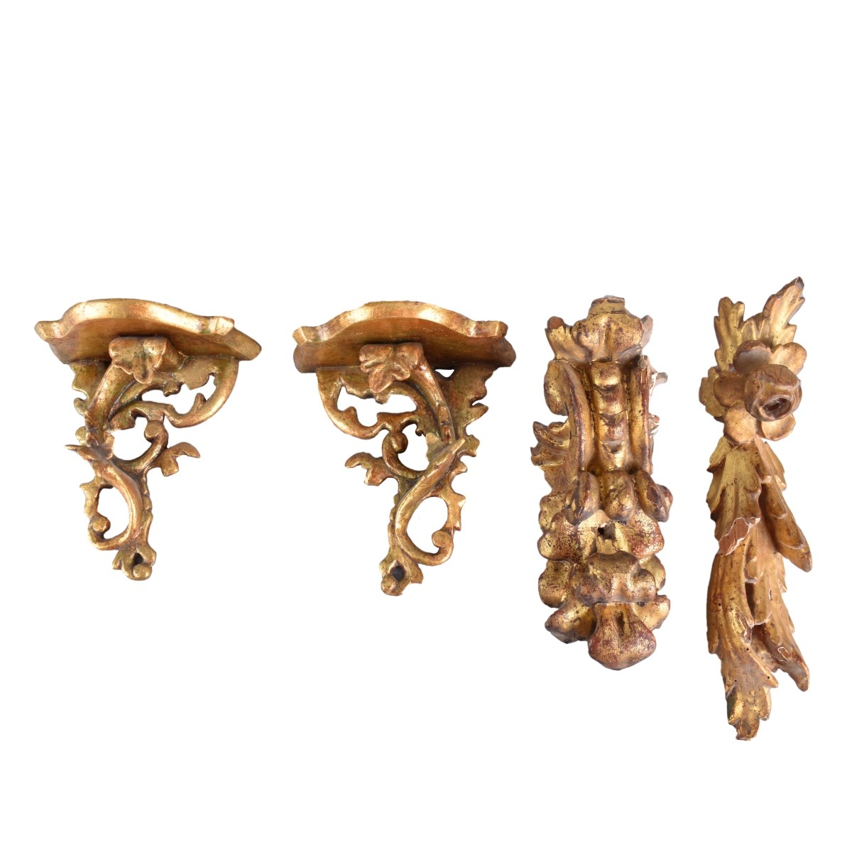 Four Gilt Wood Brackets