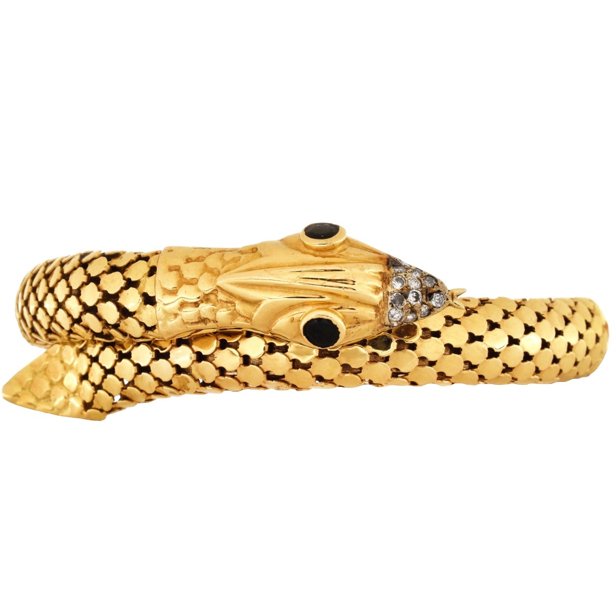 Vintage Italian 18K Snake Bangle
