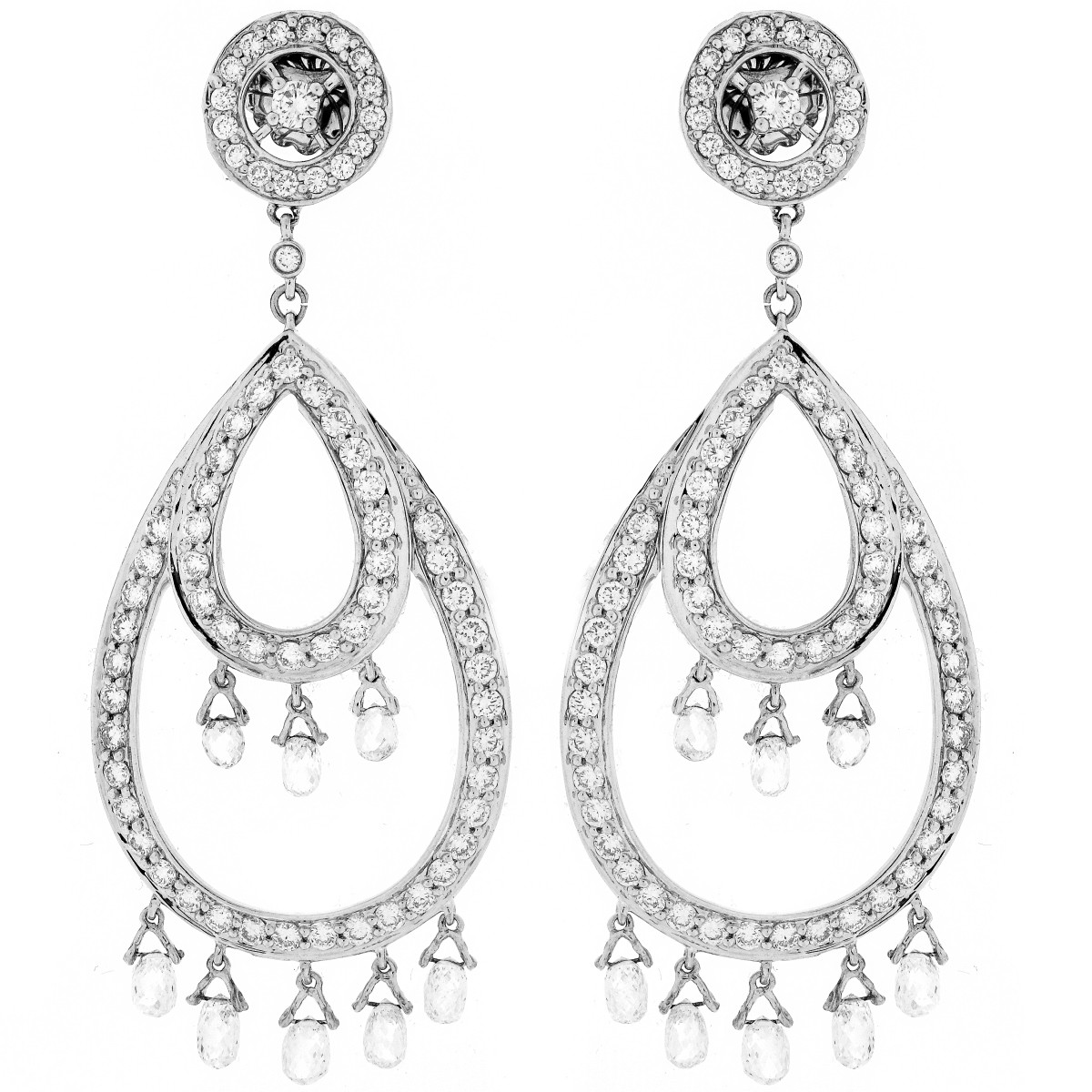 13.50ct TW Diamond and 18K Earrings