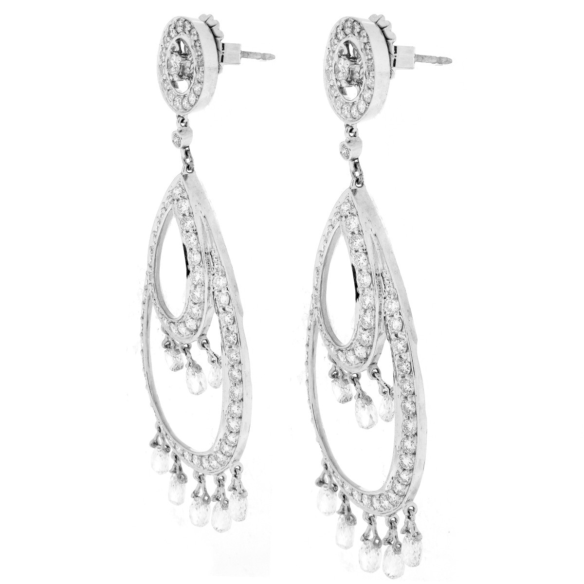 13.50ct TW Diamond and 18K Earrings