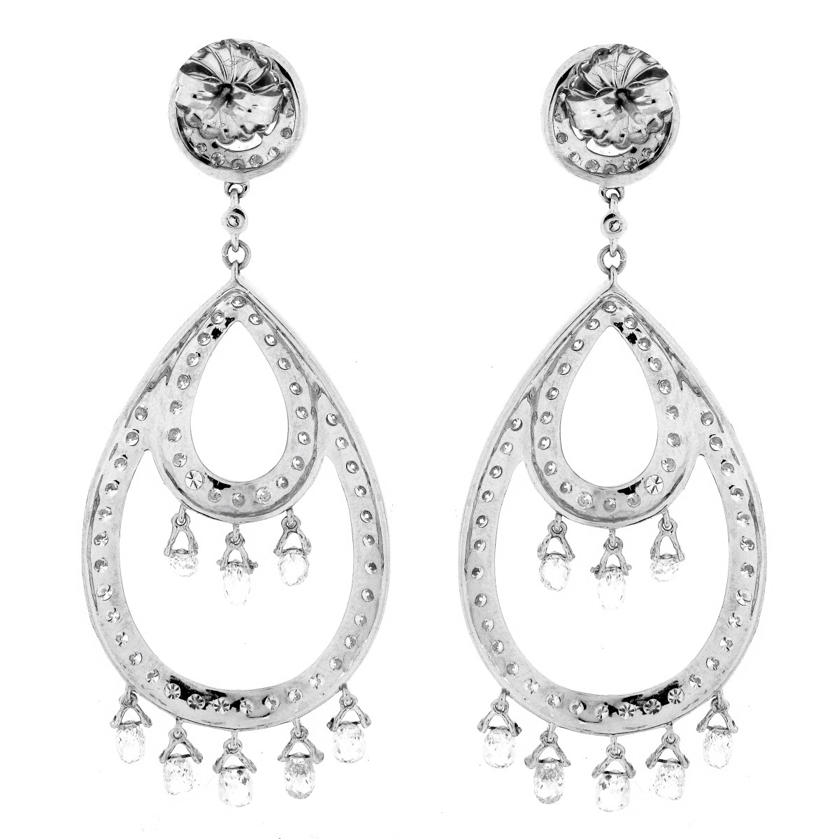 13.50ct TW Diamond and 18K Earrings