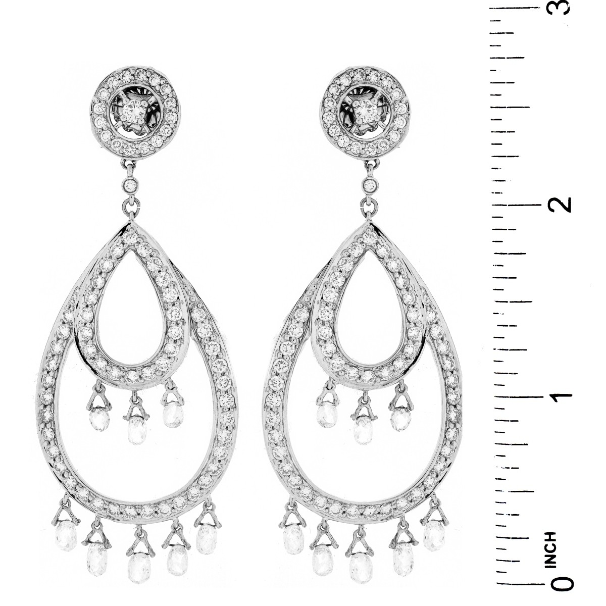13.50ct TW Diamond and 18K Earrings