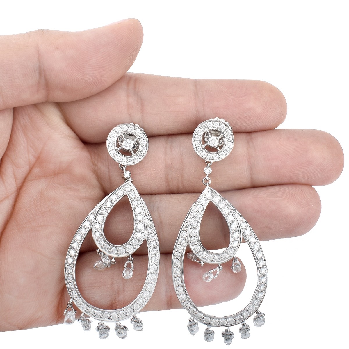 13.50ct TW Diamond and 18K Earrings