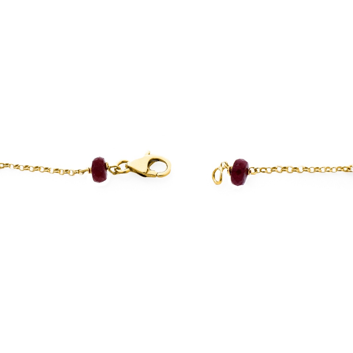 Vintage Diamond, Ruby and 18K Gold Necklace