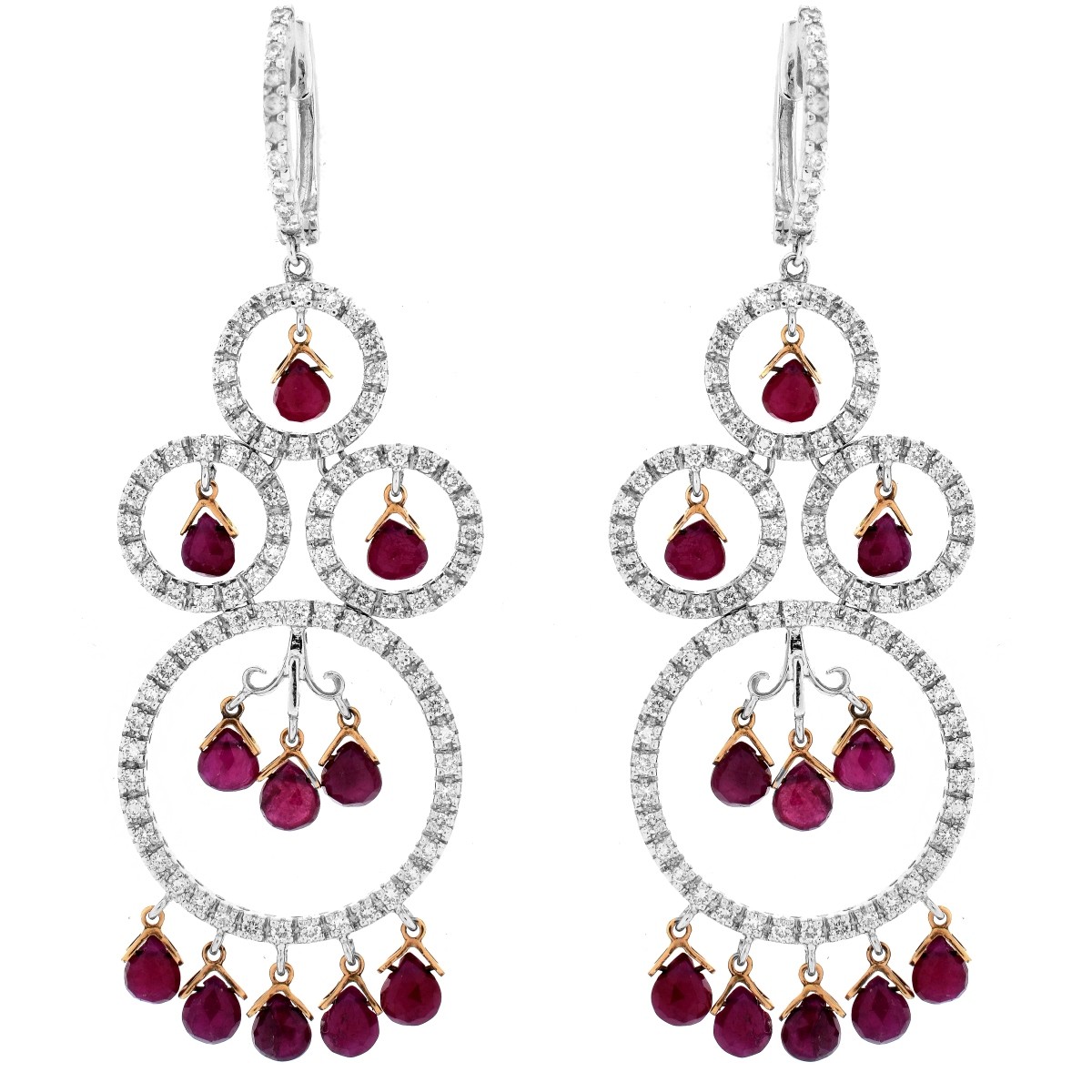 Ruby, Diamond and 18K Earrings