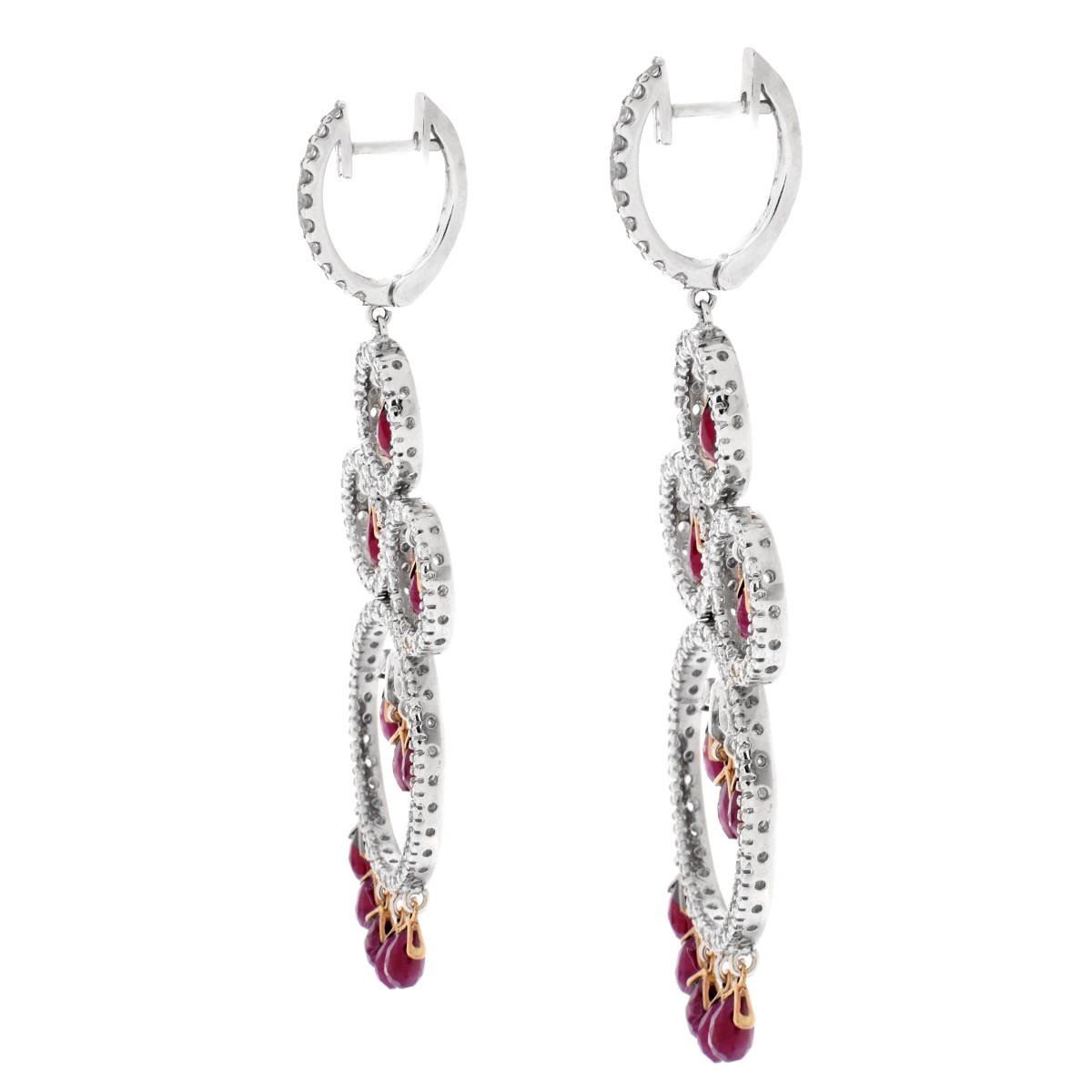 Ruby, Diamond and 18K Earrings