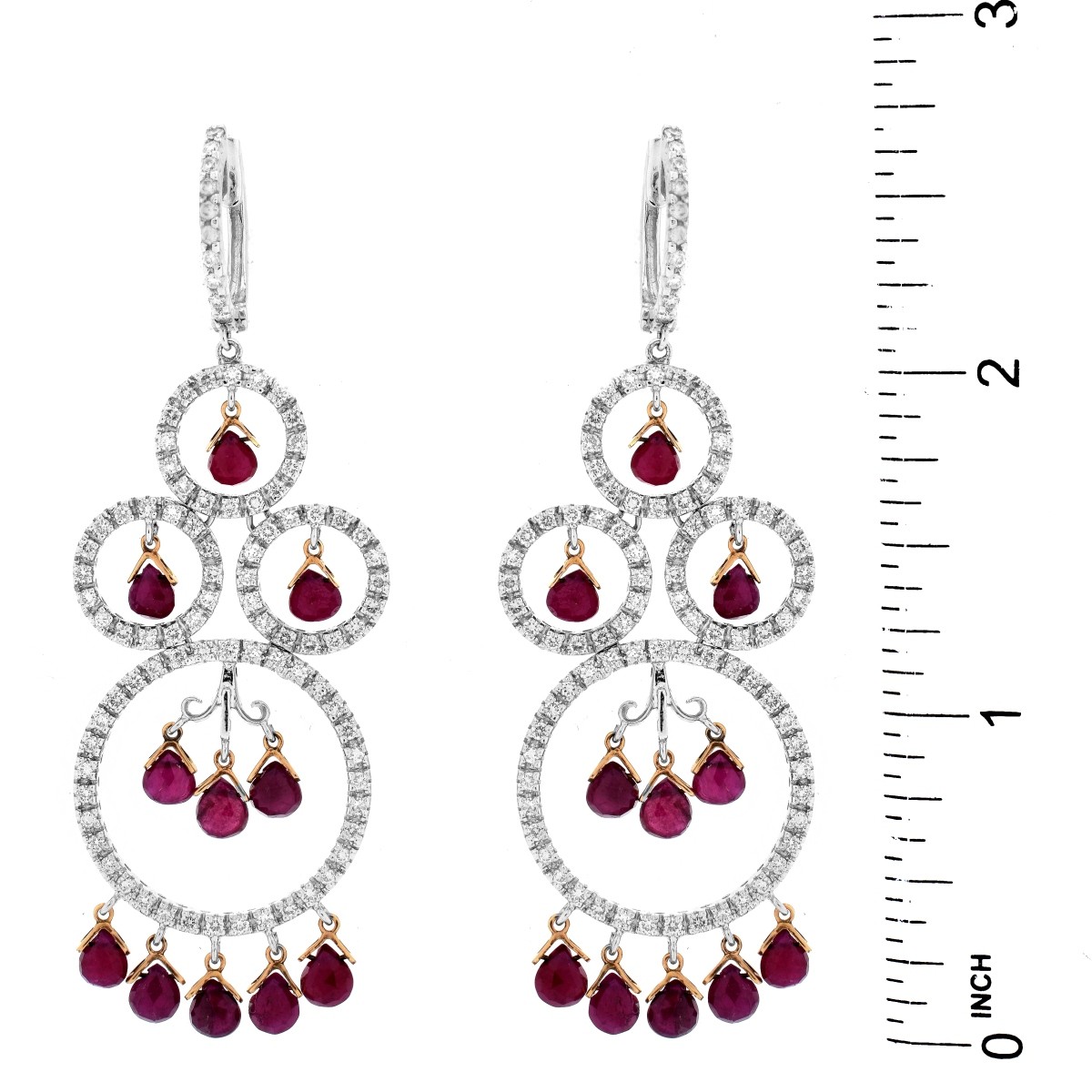 Ruby, Diamond and 18K Earrings