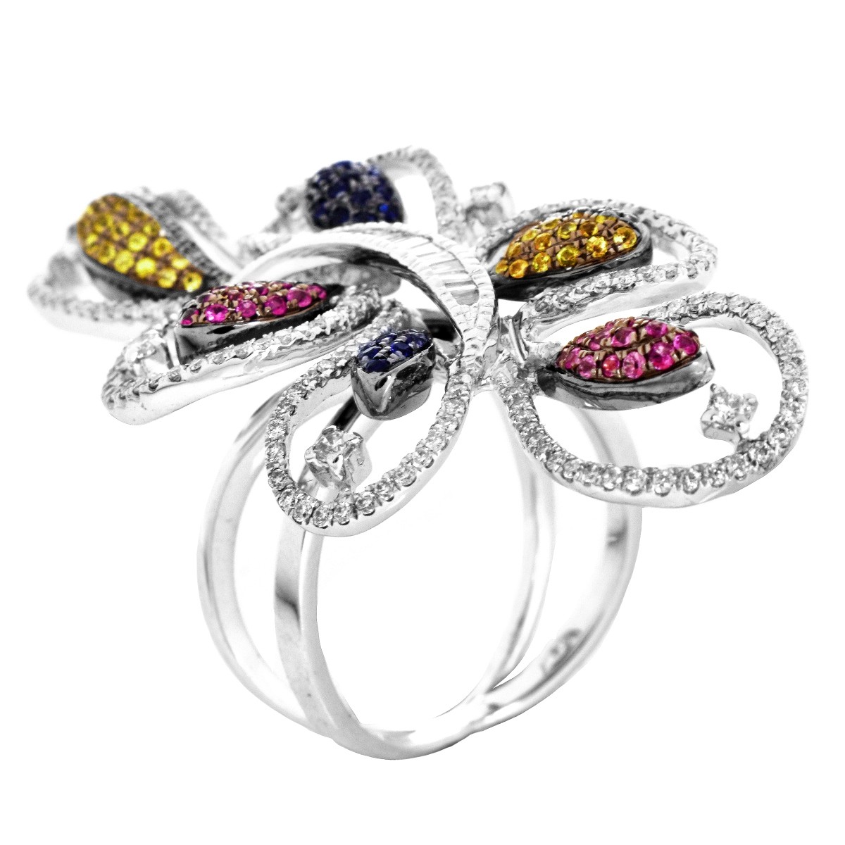 Diamond, Sapphire and 18K Ring