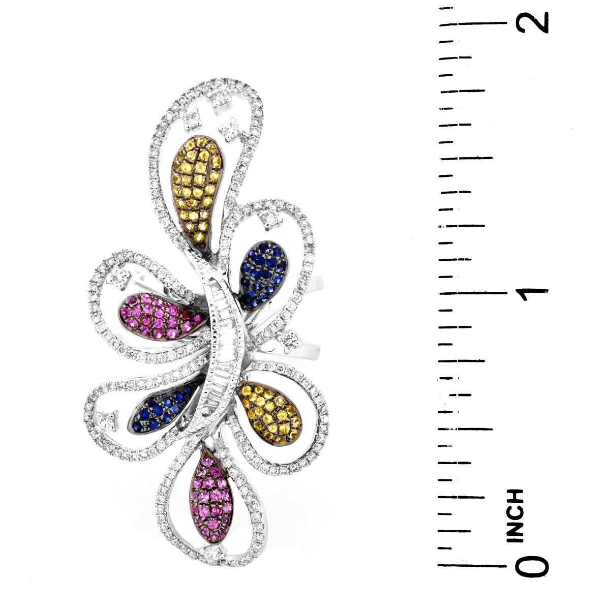 Diamond, Sapphire and 18K Ring