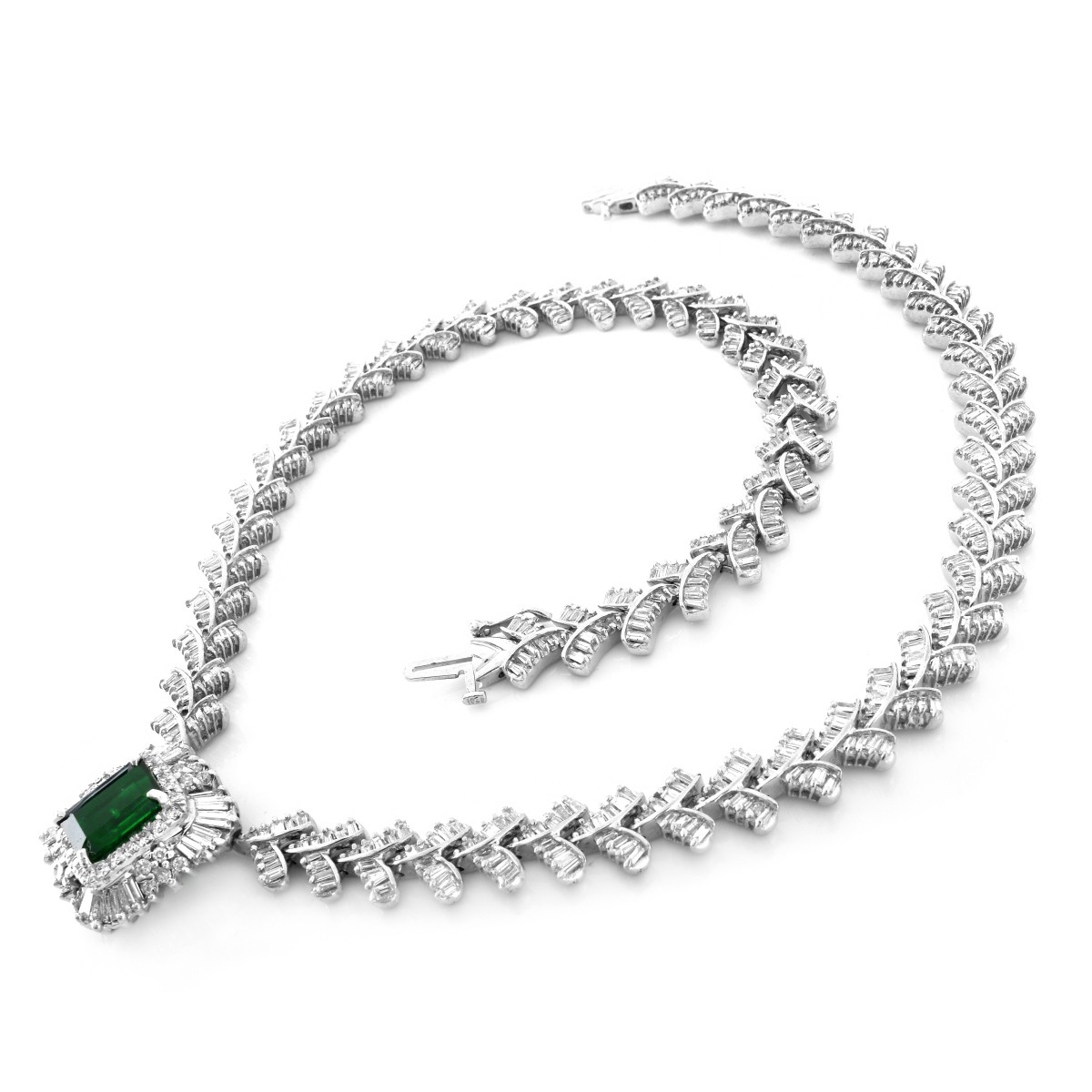 AGL Emerald and Diamond Necklace
