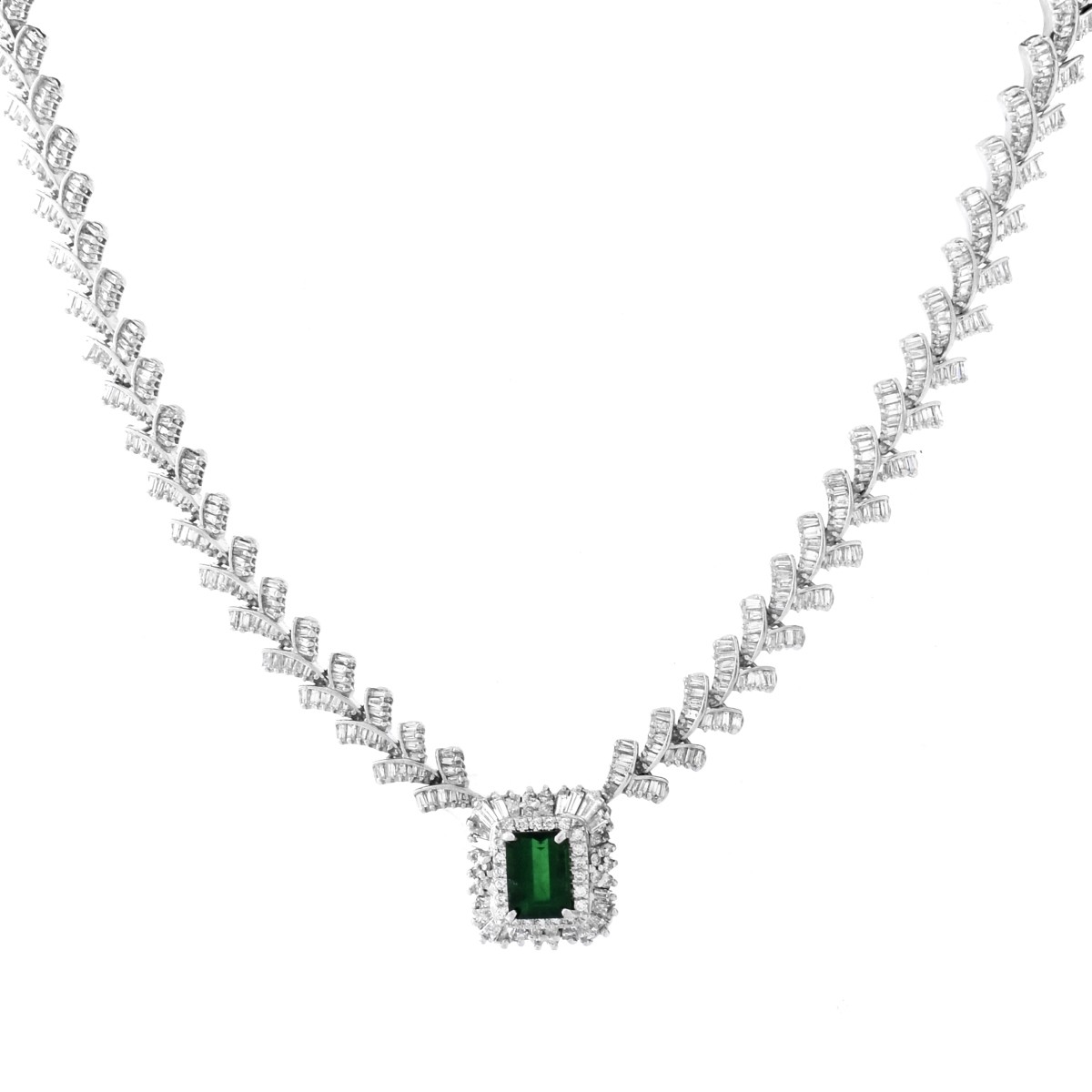 AGL Emerald and Diamond Necklace