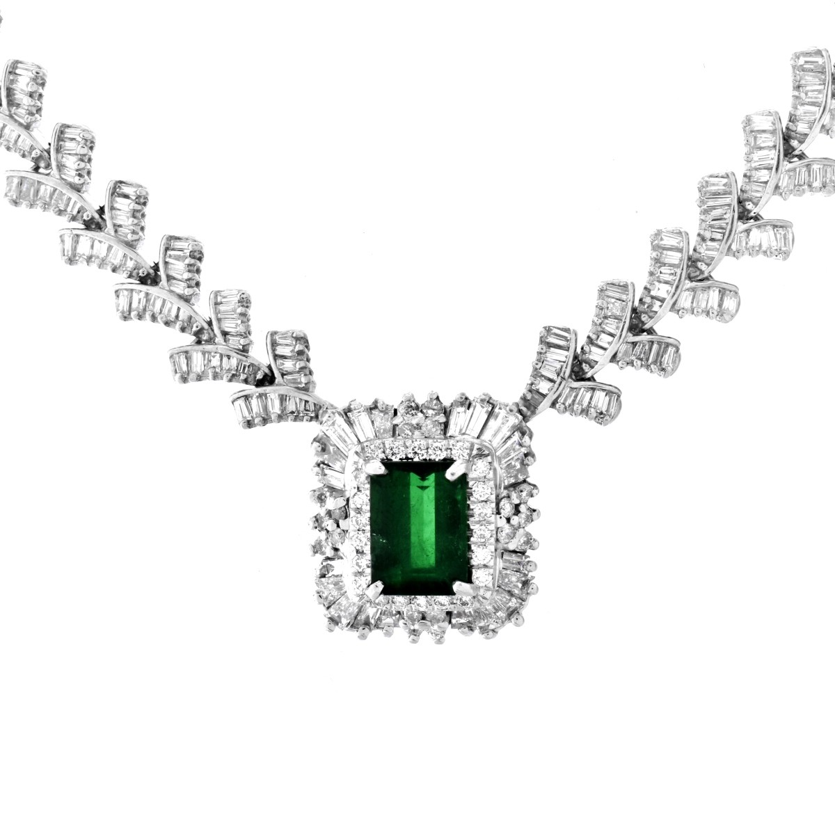 AGL Emerald and Diamond Necklace