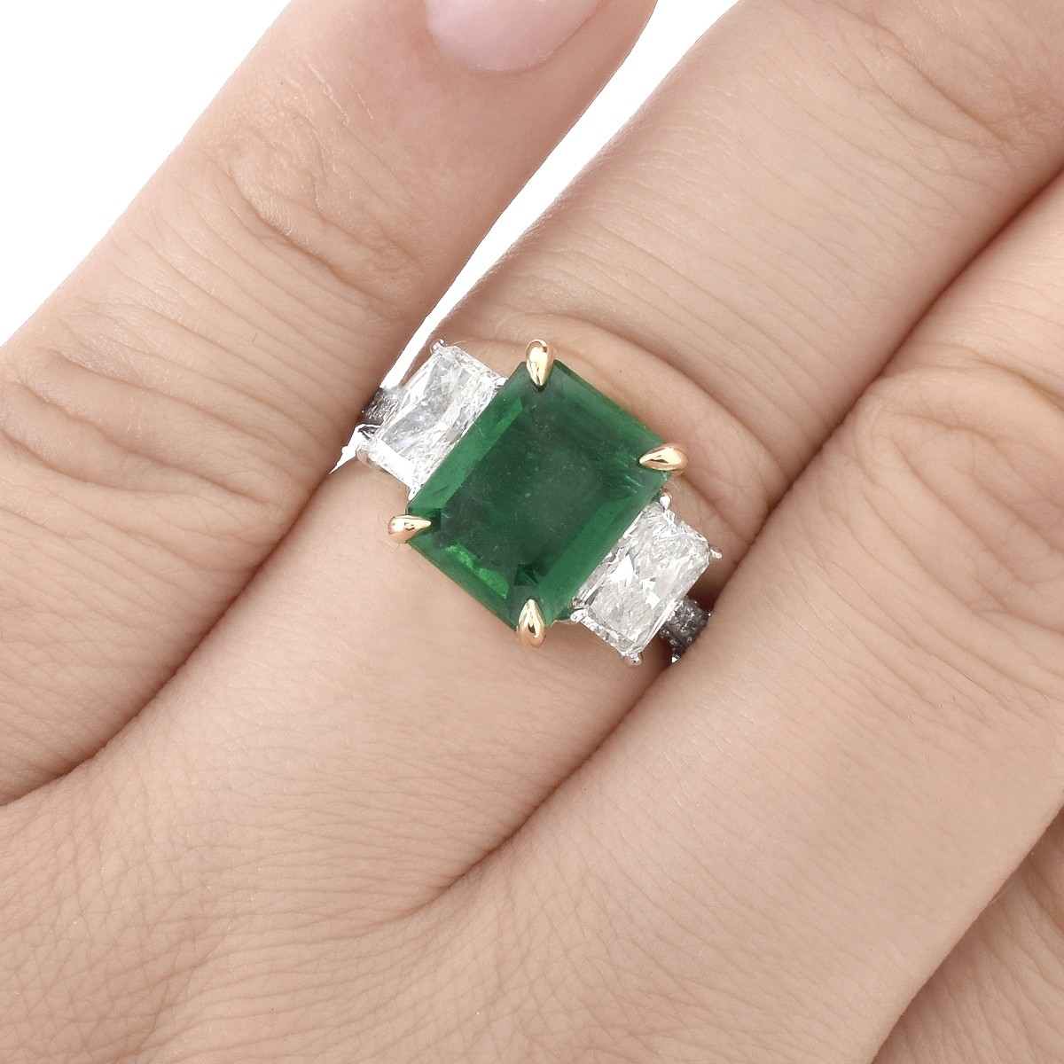 4.87ct Emerald and Diamond Ring