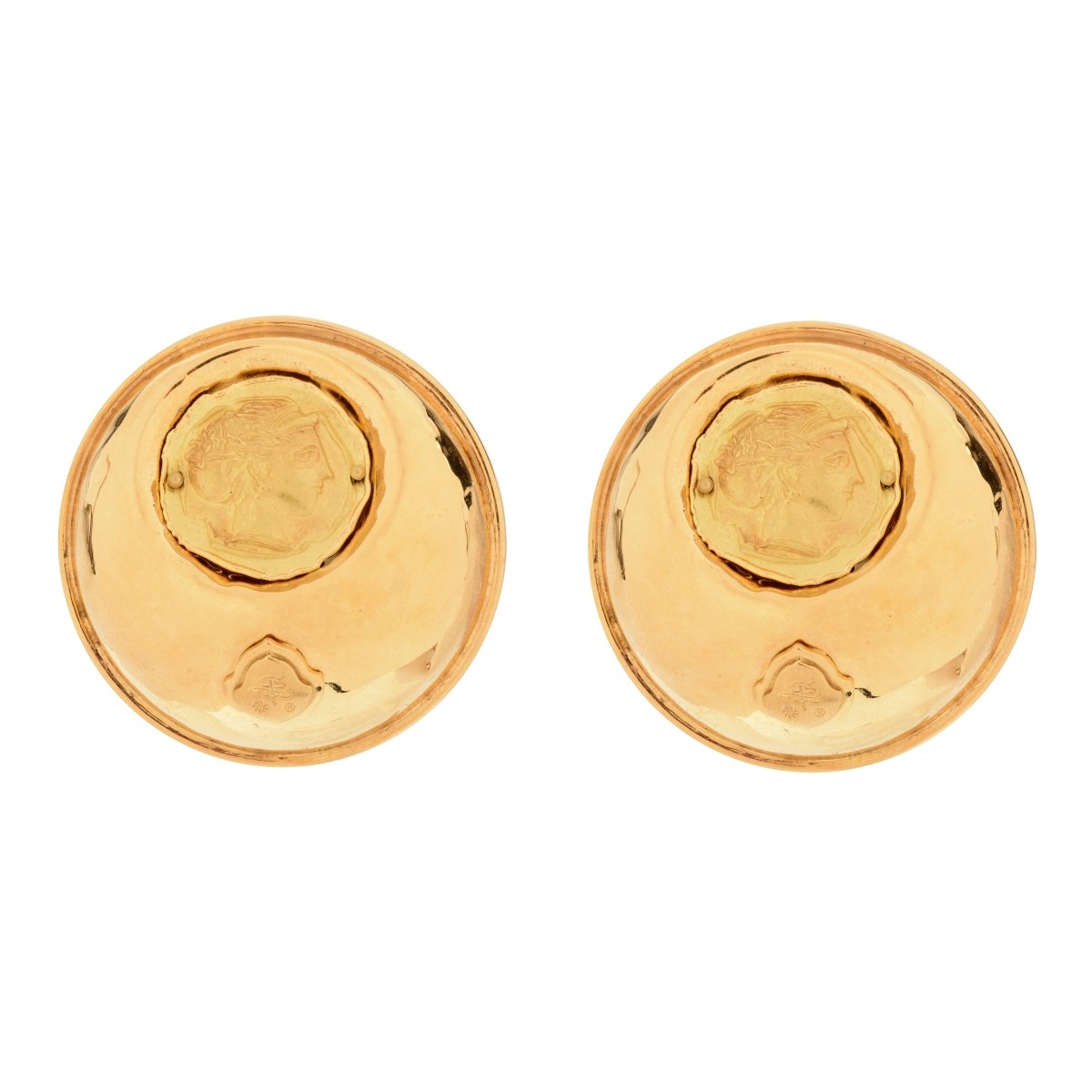 Italian 18K Gold Earrings | Kodner Auctions