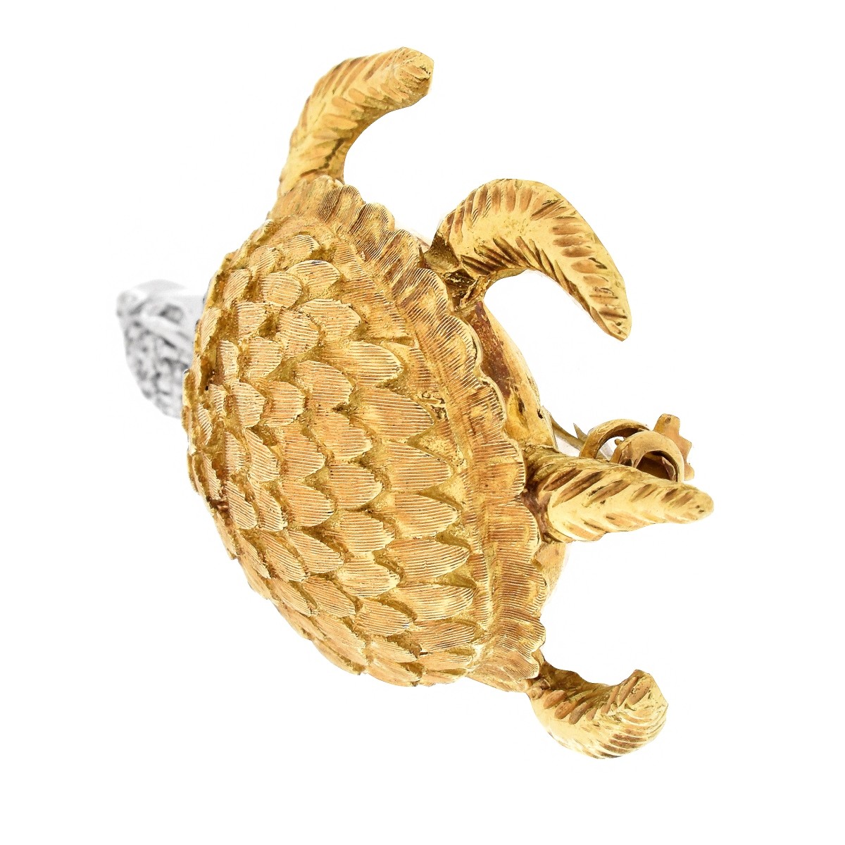 Vintage 18K Gold Turtle Brooch