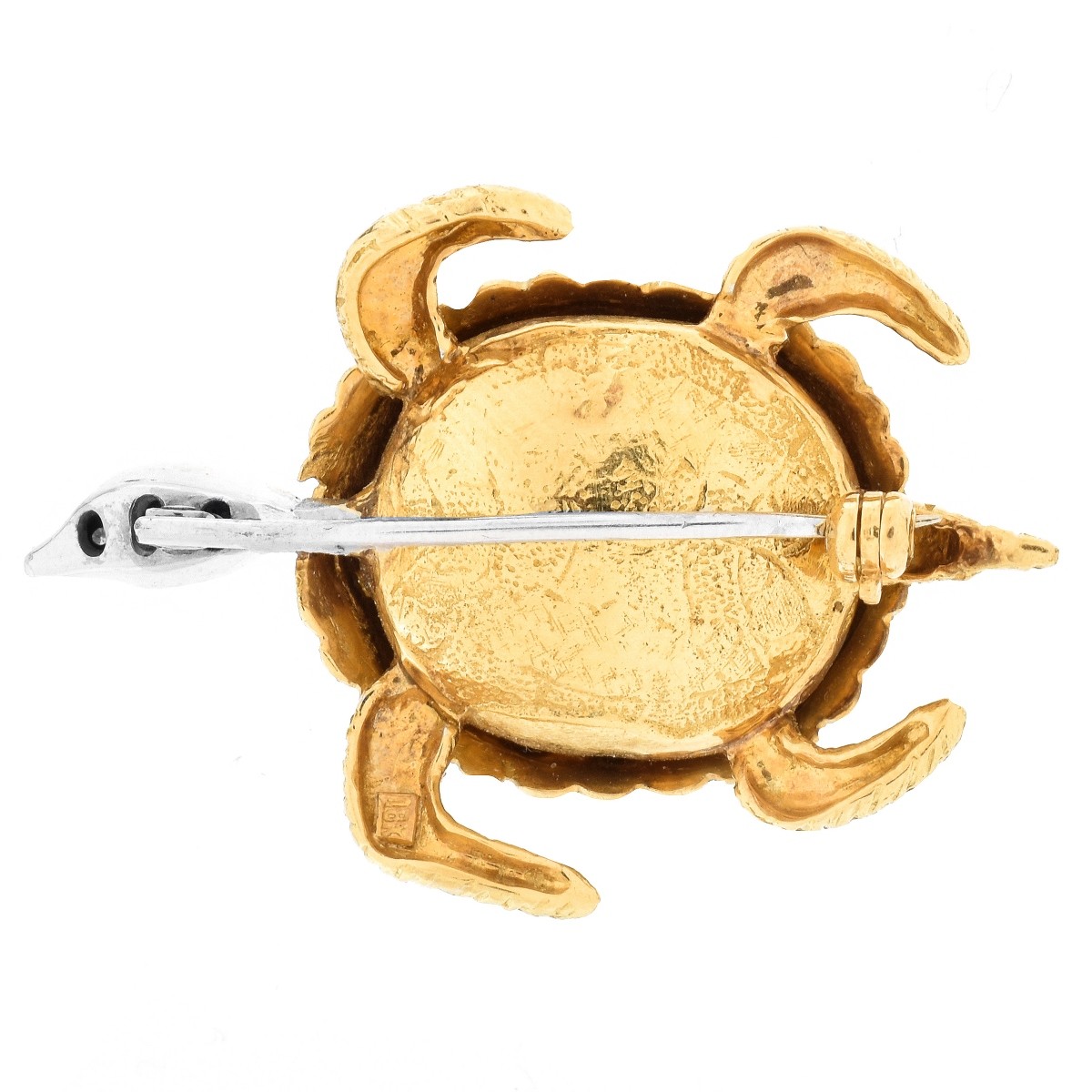 Vintage 18K Gold Turtle Brooch