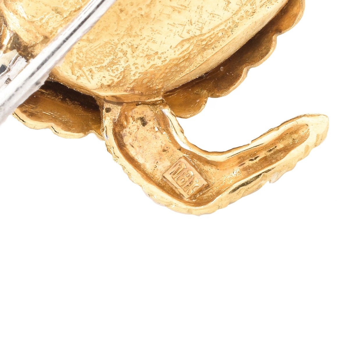 Vintage 18K Gold Turtle Brooch