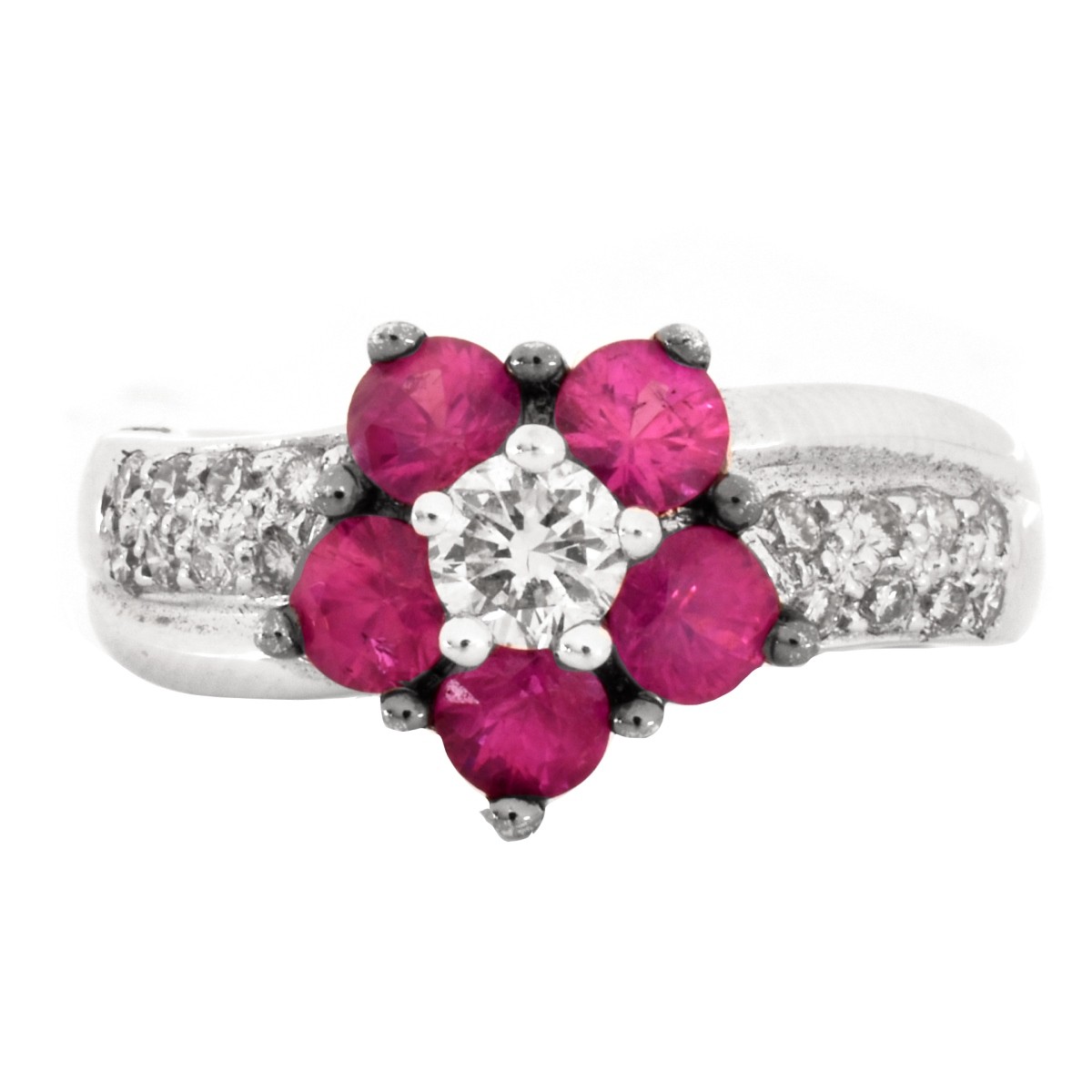 Diamond, Ruby and 18K Gold Ring