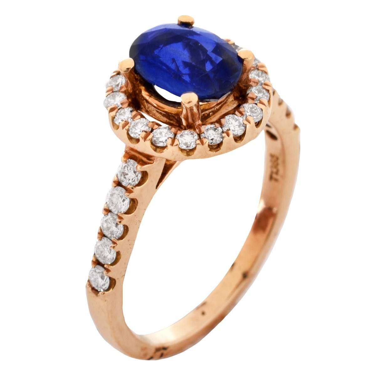 Sapphire, Diamond and 18K Gold Ring