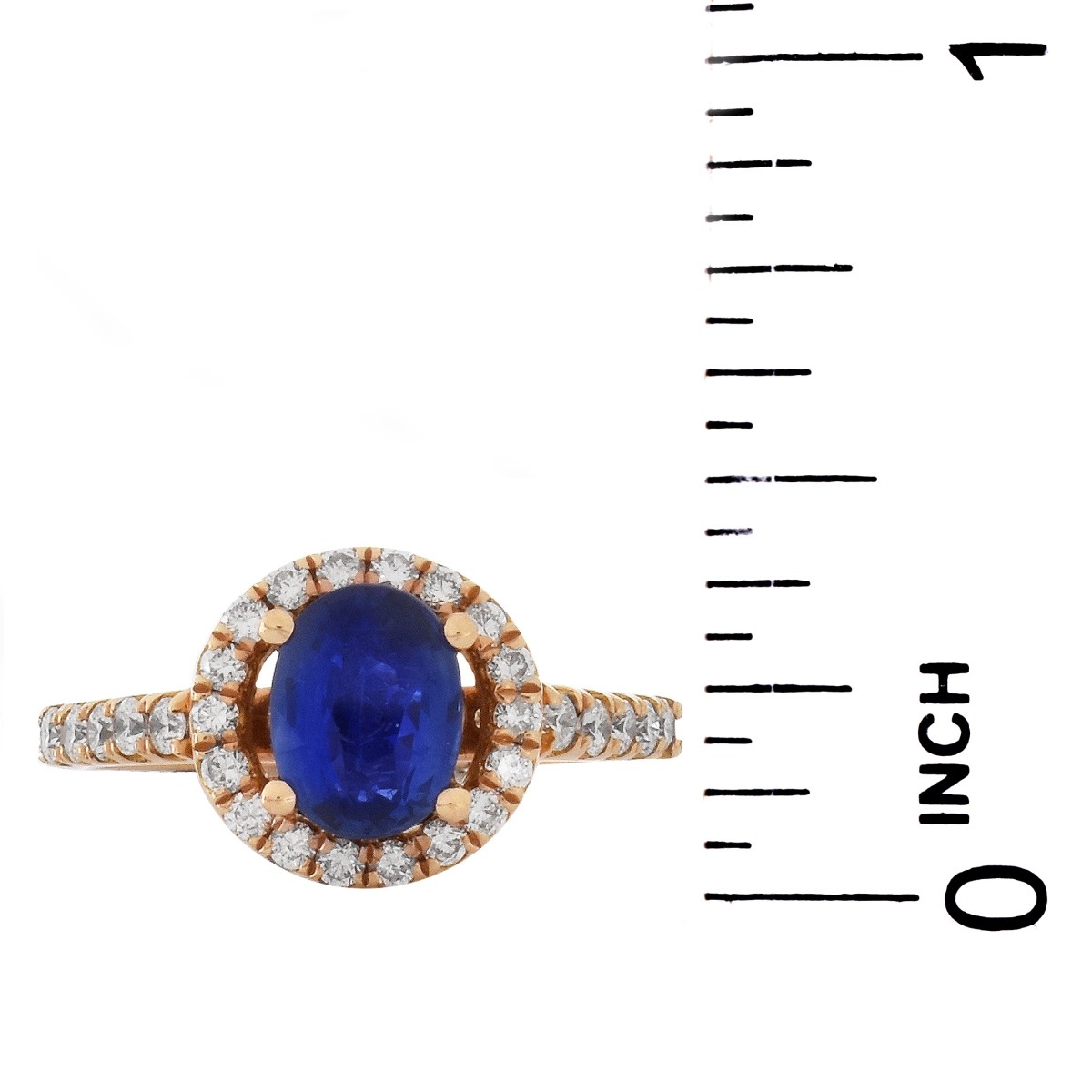 Sapphire, Diamond and 18K Gold Ring