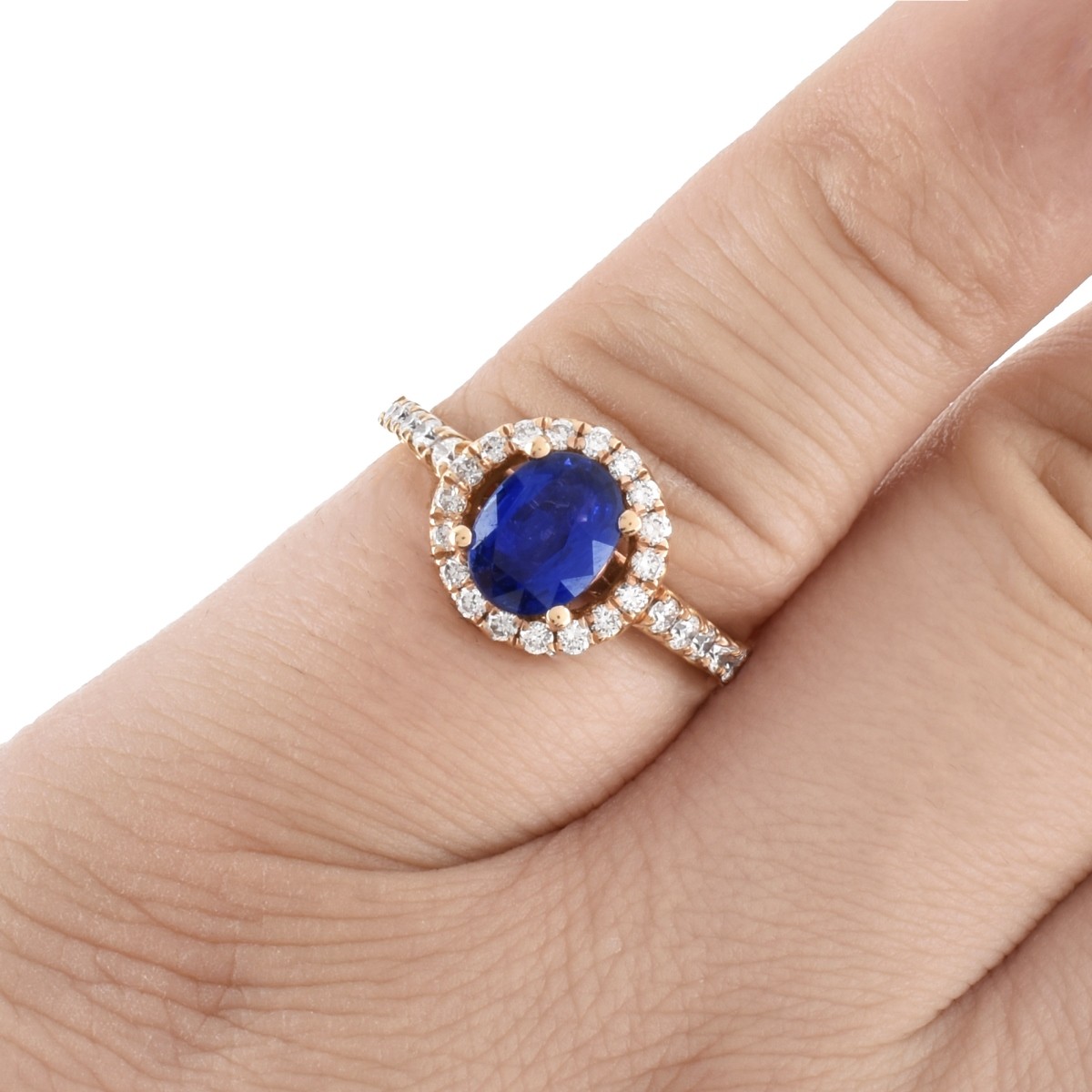 Sapphire, Diamond and 18K Gold Ring