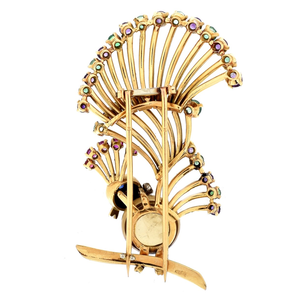 Vintage French 18K Gold Bird Brooch