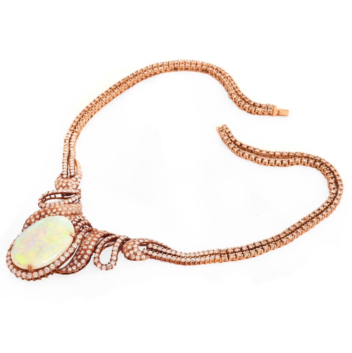 Opal, Diamond and 18K Necklace