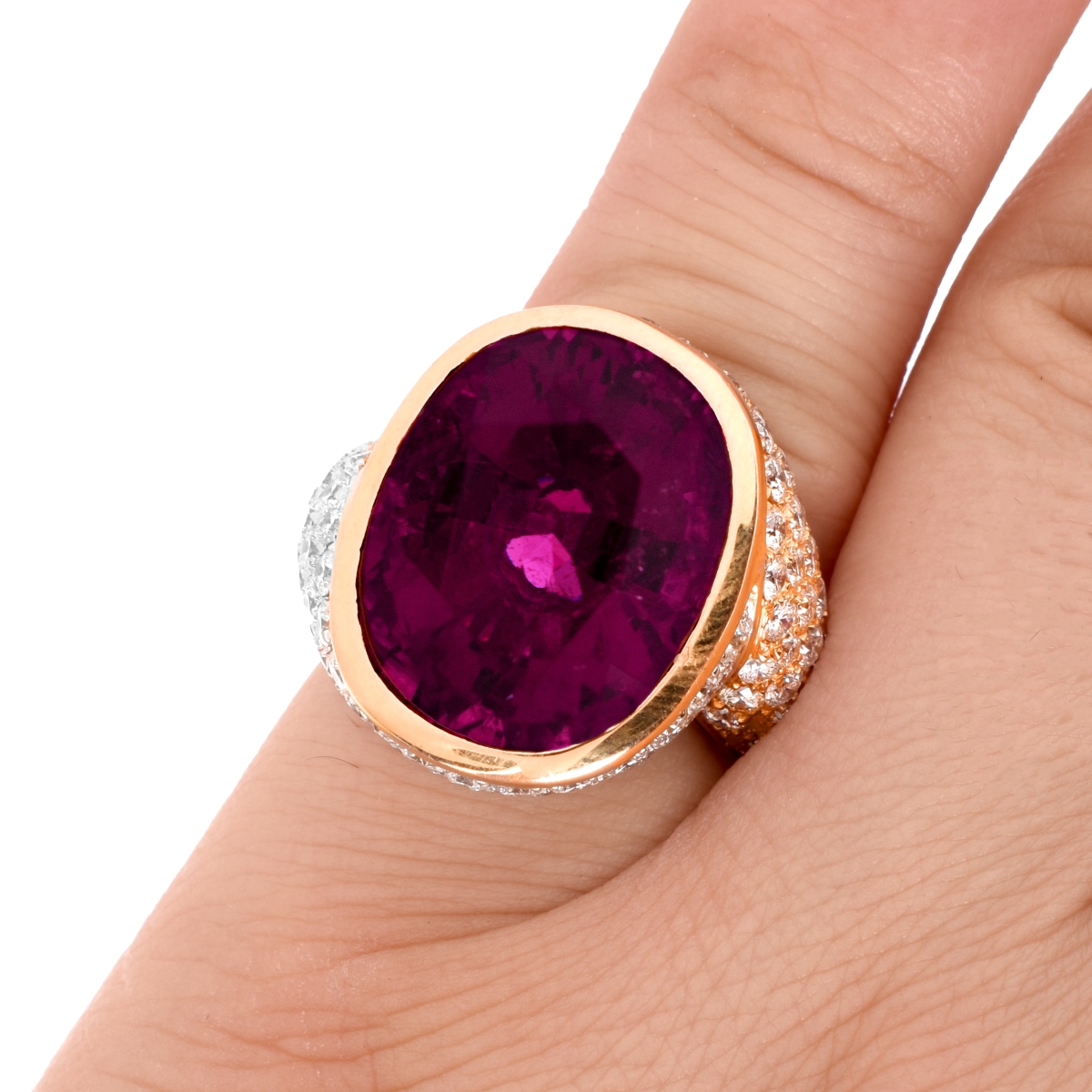 GIA Tourmaline, Diamond and 18K Ring