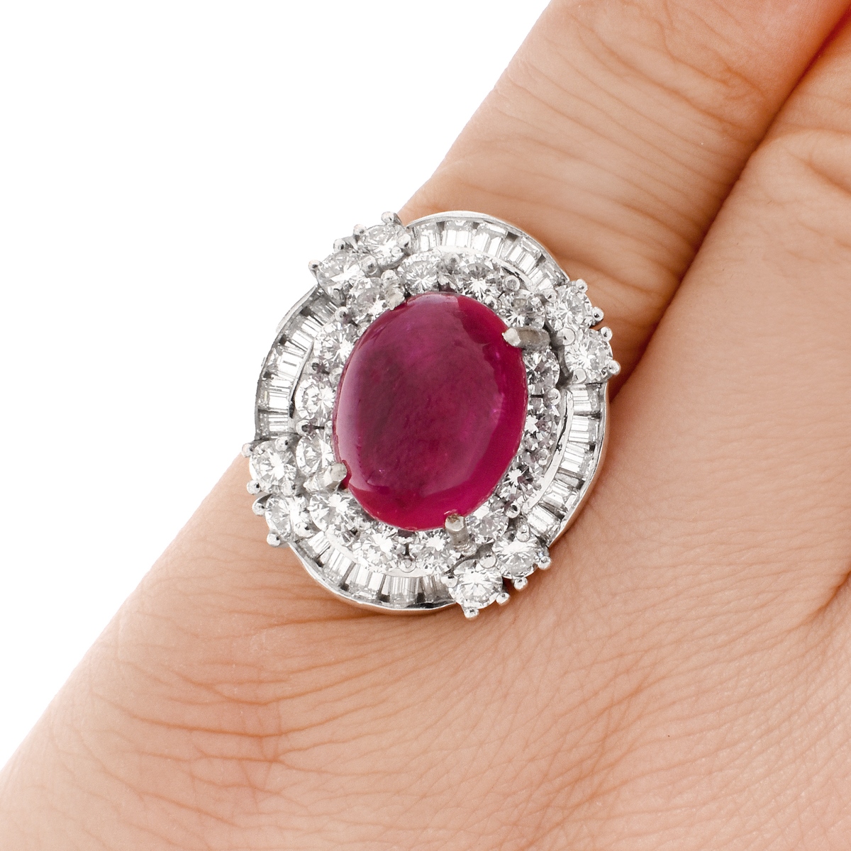 AGL Burma Ruby and Diamond Ring