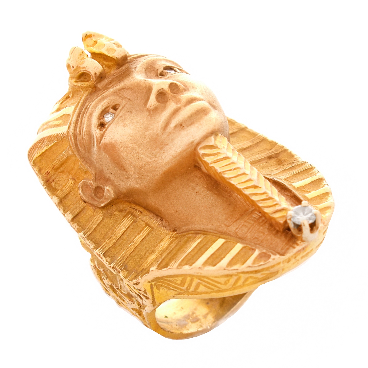 Vintage 14K Gold King Tut Ring