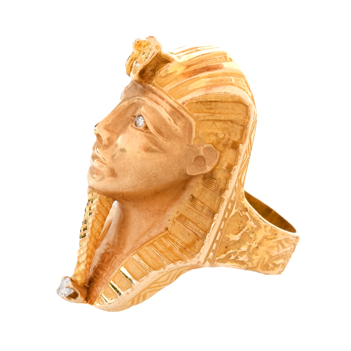 Vintage 14K Gold King Tut Ring