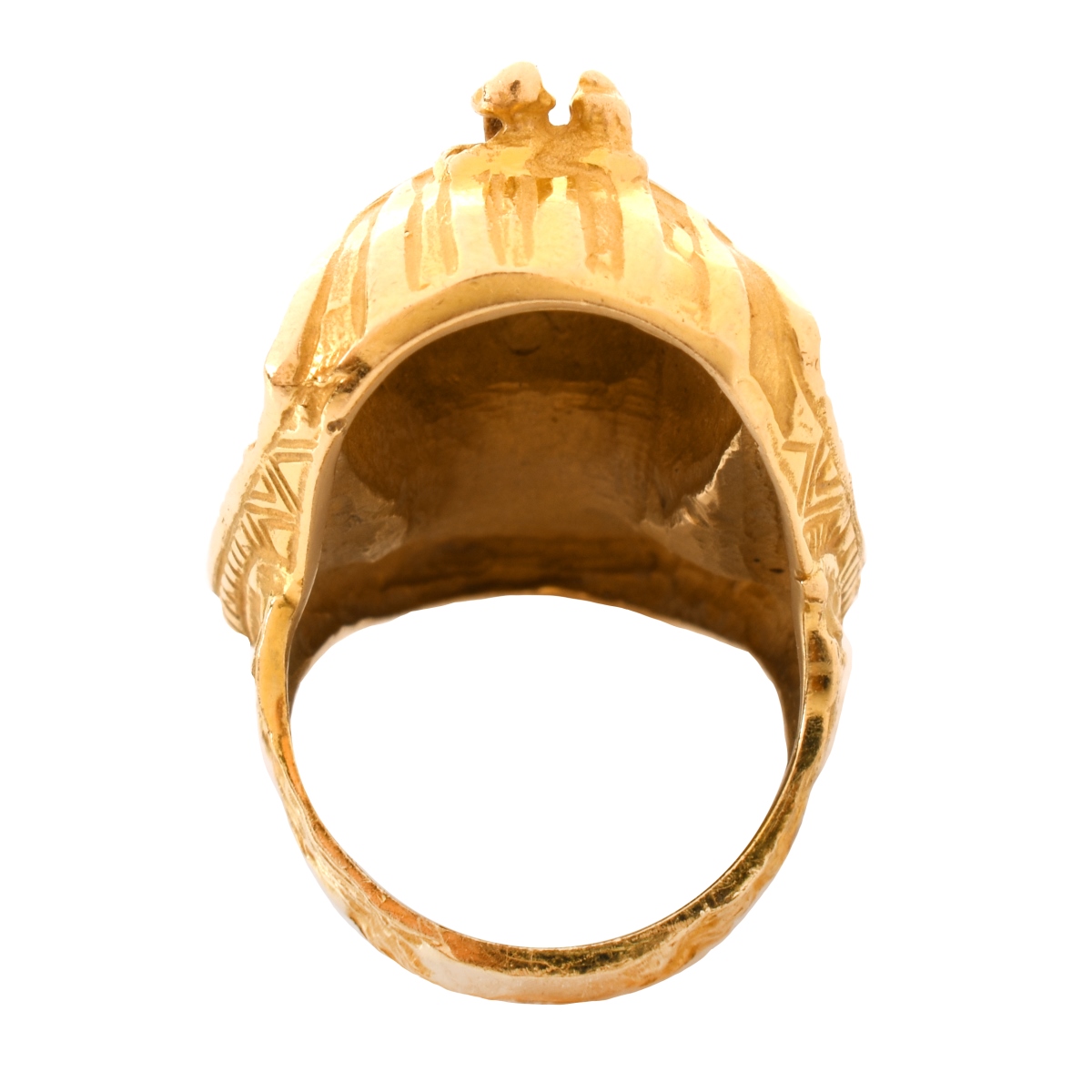 Vintage 14K Gold King Tut Ring