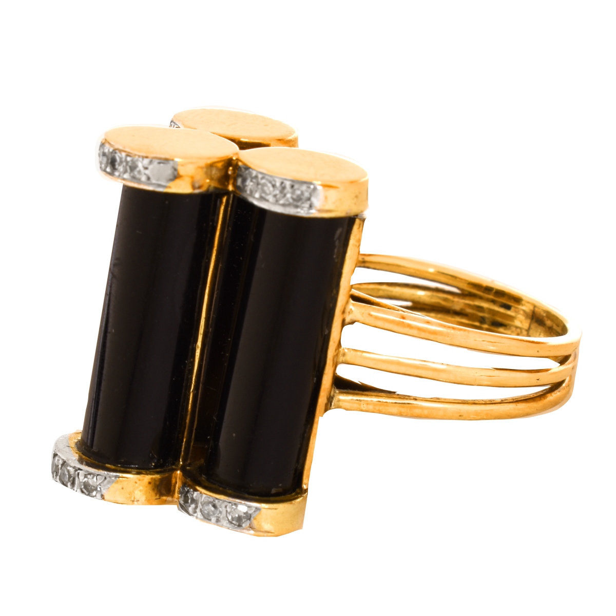 Vintage Diamond, Onyx and 14K Ring