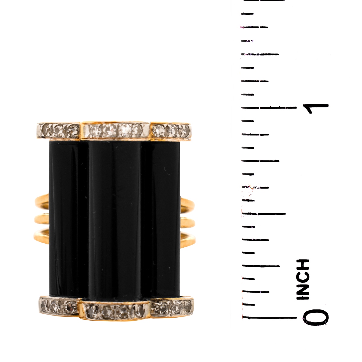 Vintage Diamond, Onyx and 14K Ring