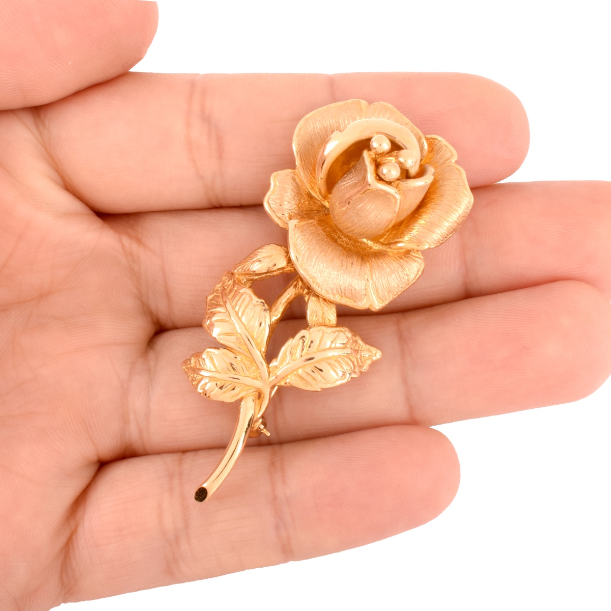 Vintage 14K Gold Flower Brooch