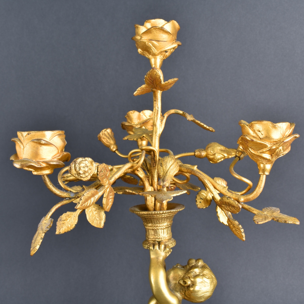 Pair Gilt Bronze Candelabra