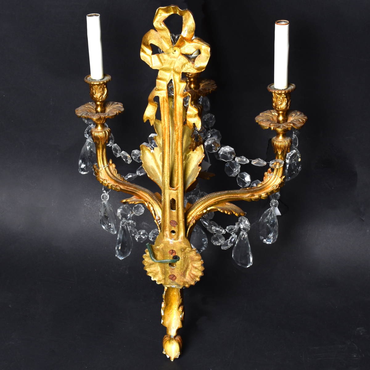 Pair Gilt Bronze Sconces