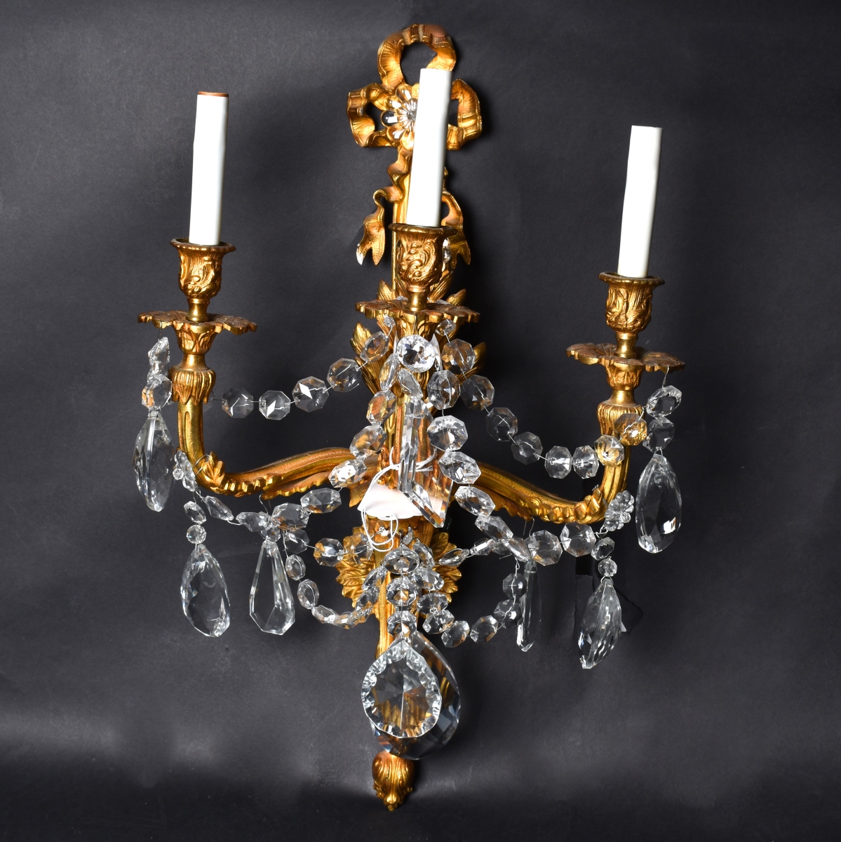 Pair Gilt Bronze Sconces