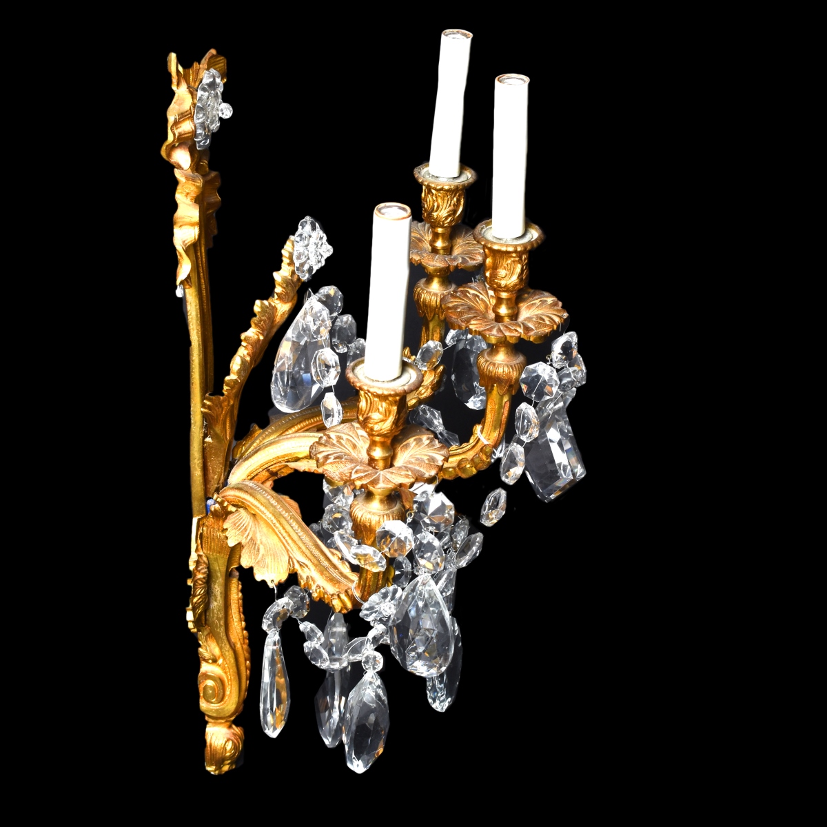 Pair Gilt Bronze Sconces