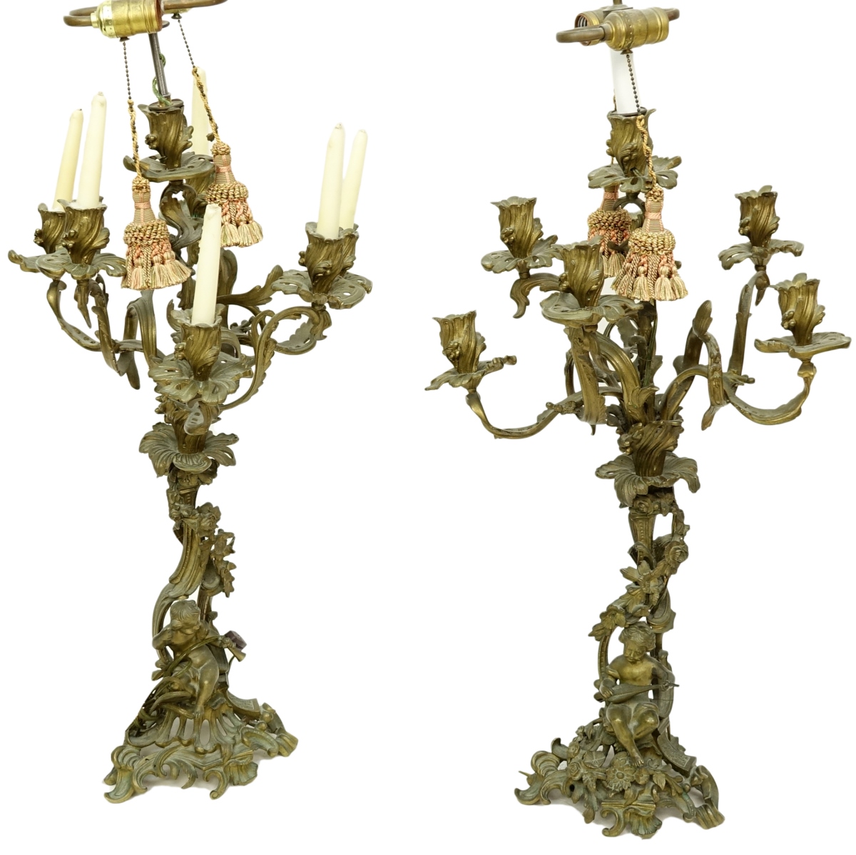 Pair Bronze Candelabra