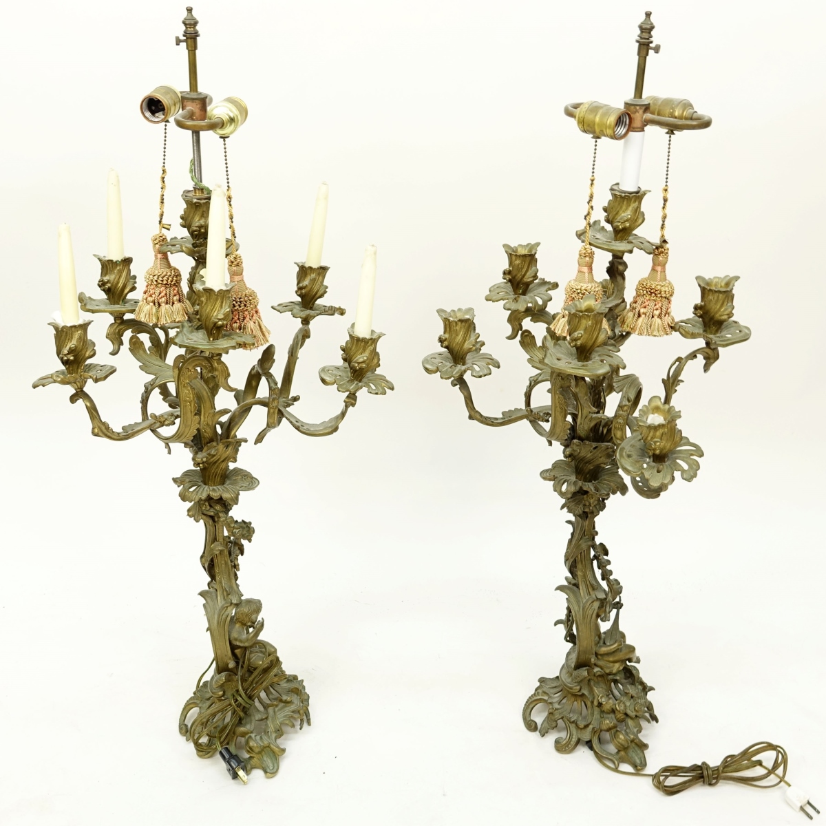 Pair Bronze Candelabra