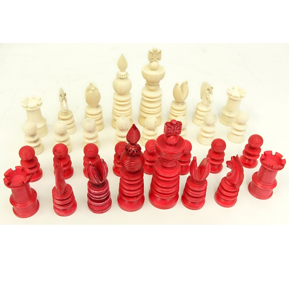 19th Century Staunton Ivory 32 Piece Chess Set