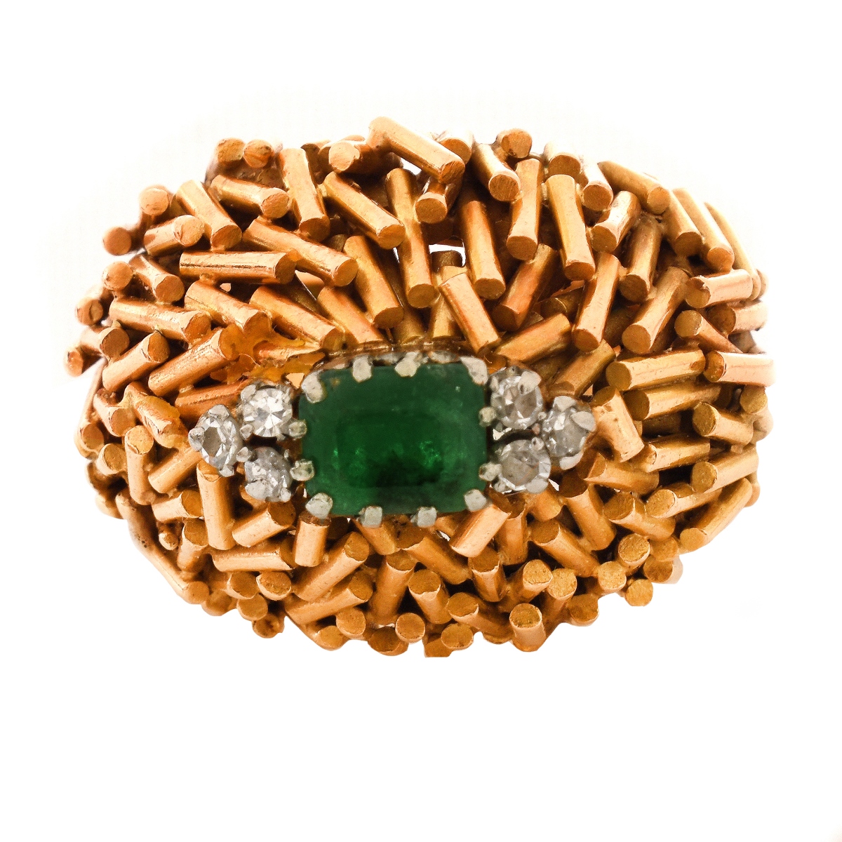 Emerald, Diamond and 18K Ring