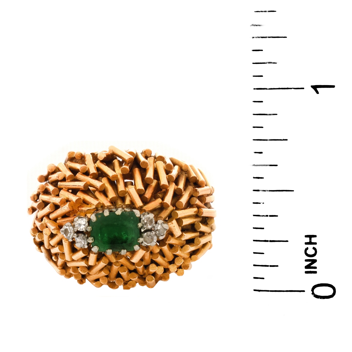 Emerald, Diamond and 18K Ring