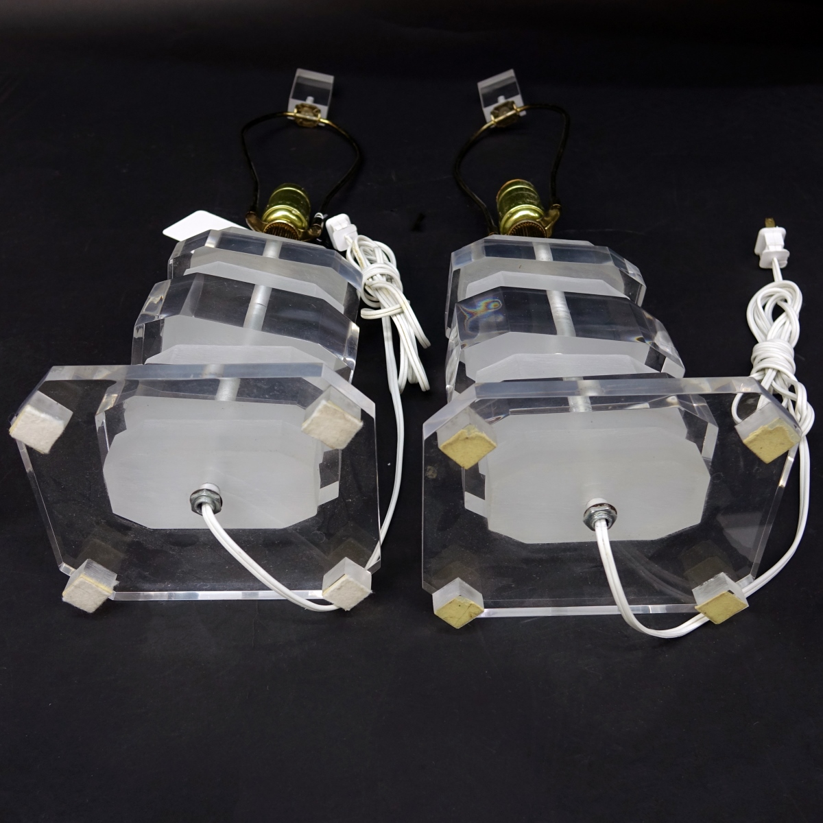 Pair Lucite Lamps