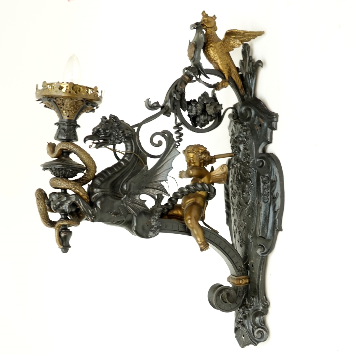 Bronze Angel Dragon Sconce